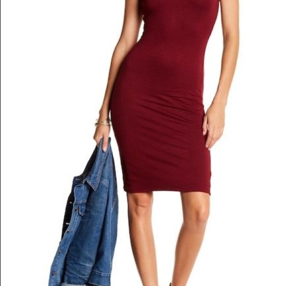 Velvet torch cap sleeved bodycon midi dress L